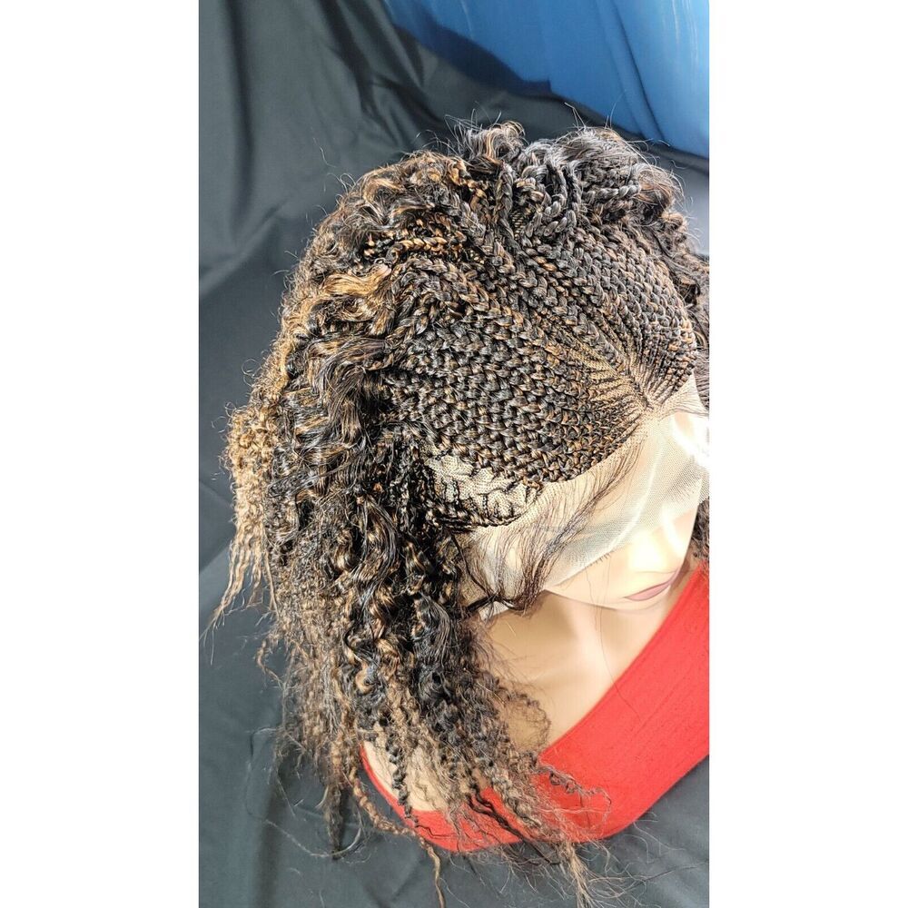 Braided wigs 100% handmade, short afro wig, stunning , colored wig, box… - Picture 6 of 15